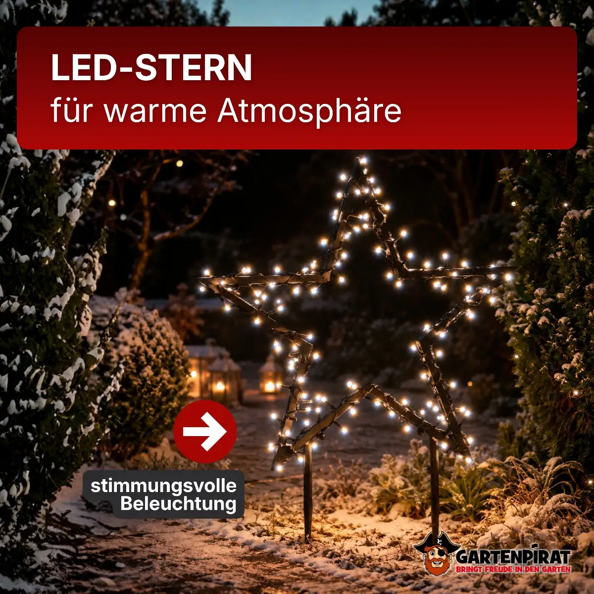 Gartenstern mit LED-Beleuchtung