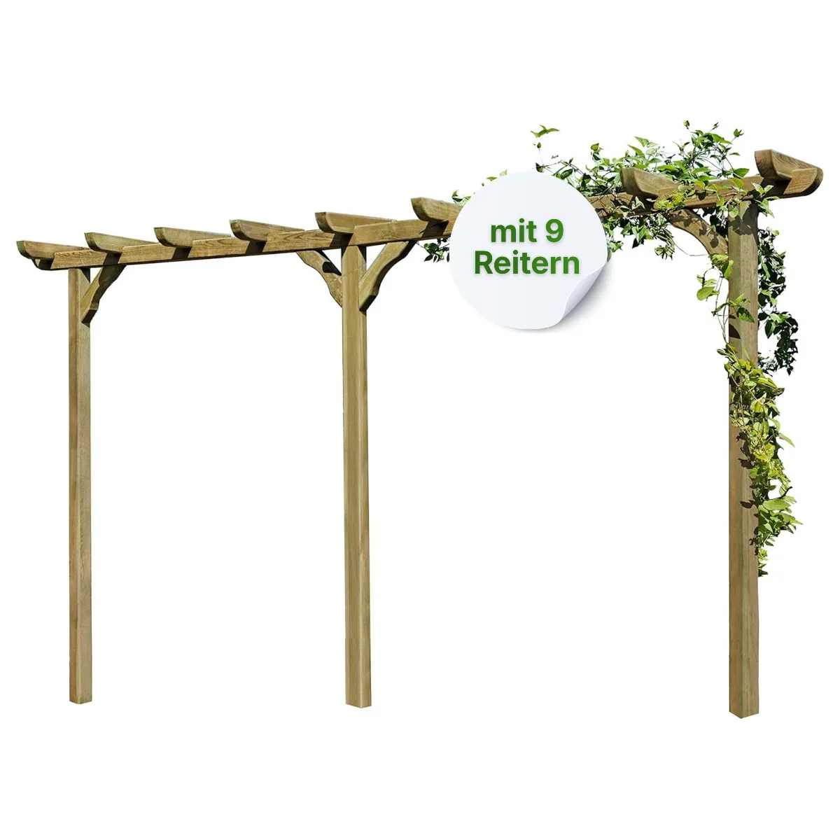 Pergola aus Holz 450 cm lang Torbogen Rankhilfe Rankgerüst Blumenbogen Spalier Rosenbogen
