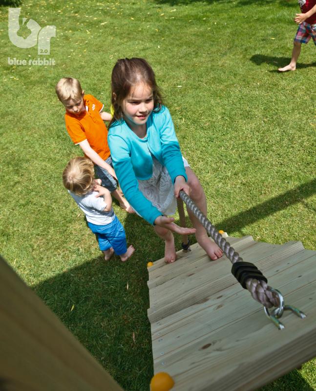 Kletterrampe mit Seil Kletterwand Kiefer imprägniert für Spielturm Stelzenhaus mit Podesthöhe 150 cm