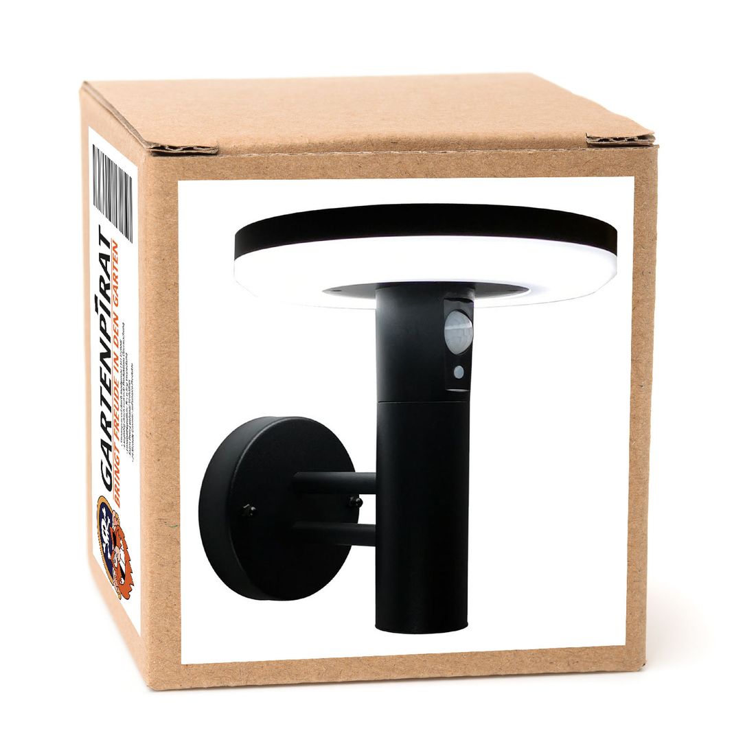 LED Solarleuchte mit Bewegungsmelder Wandleuchte Wandlampe Edelstahl Schwarz