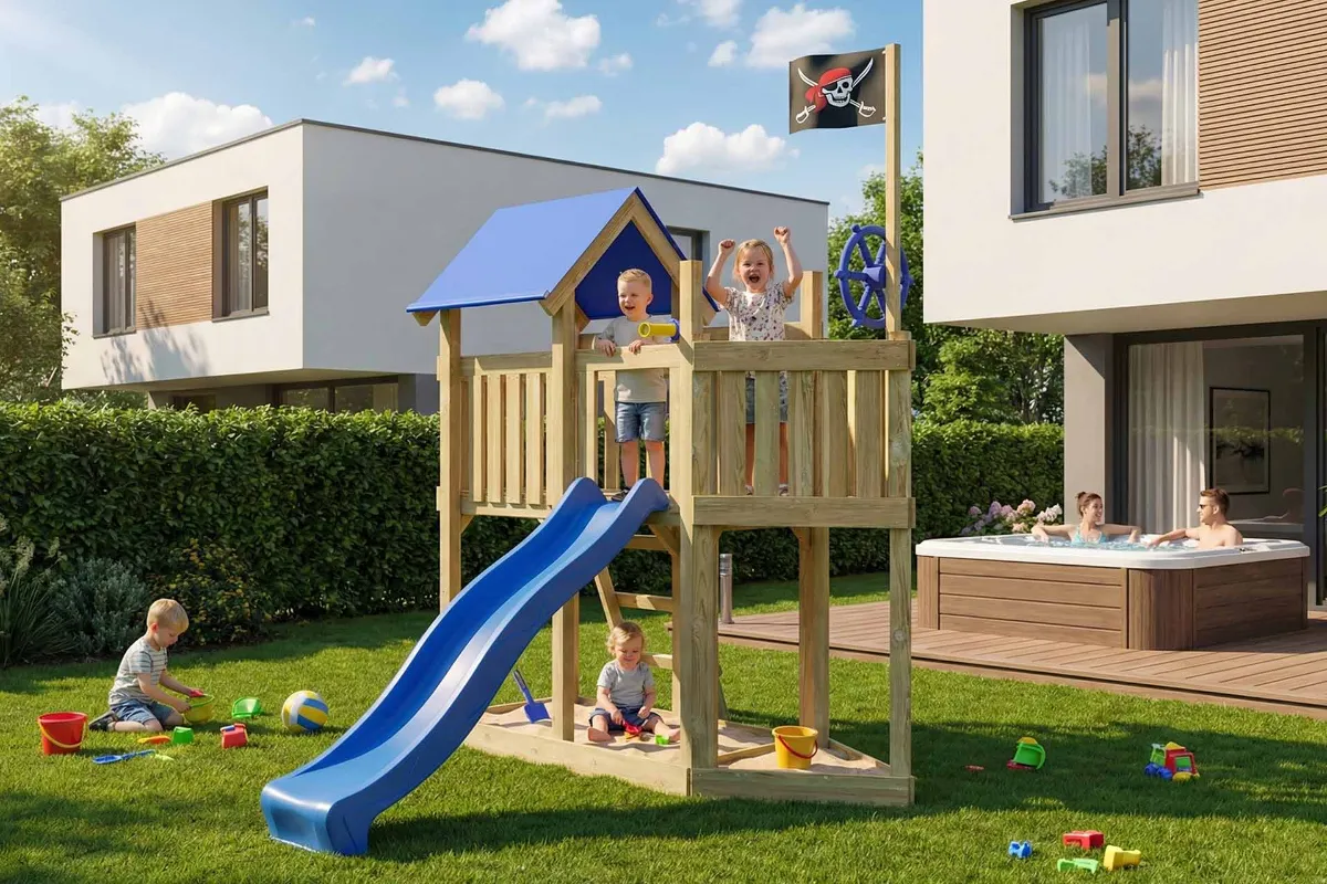 Spielturm Georg Aktiv mit Podest und Leiter