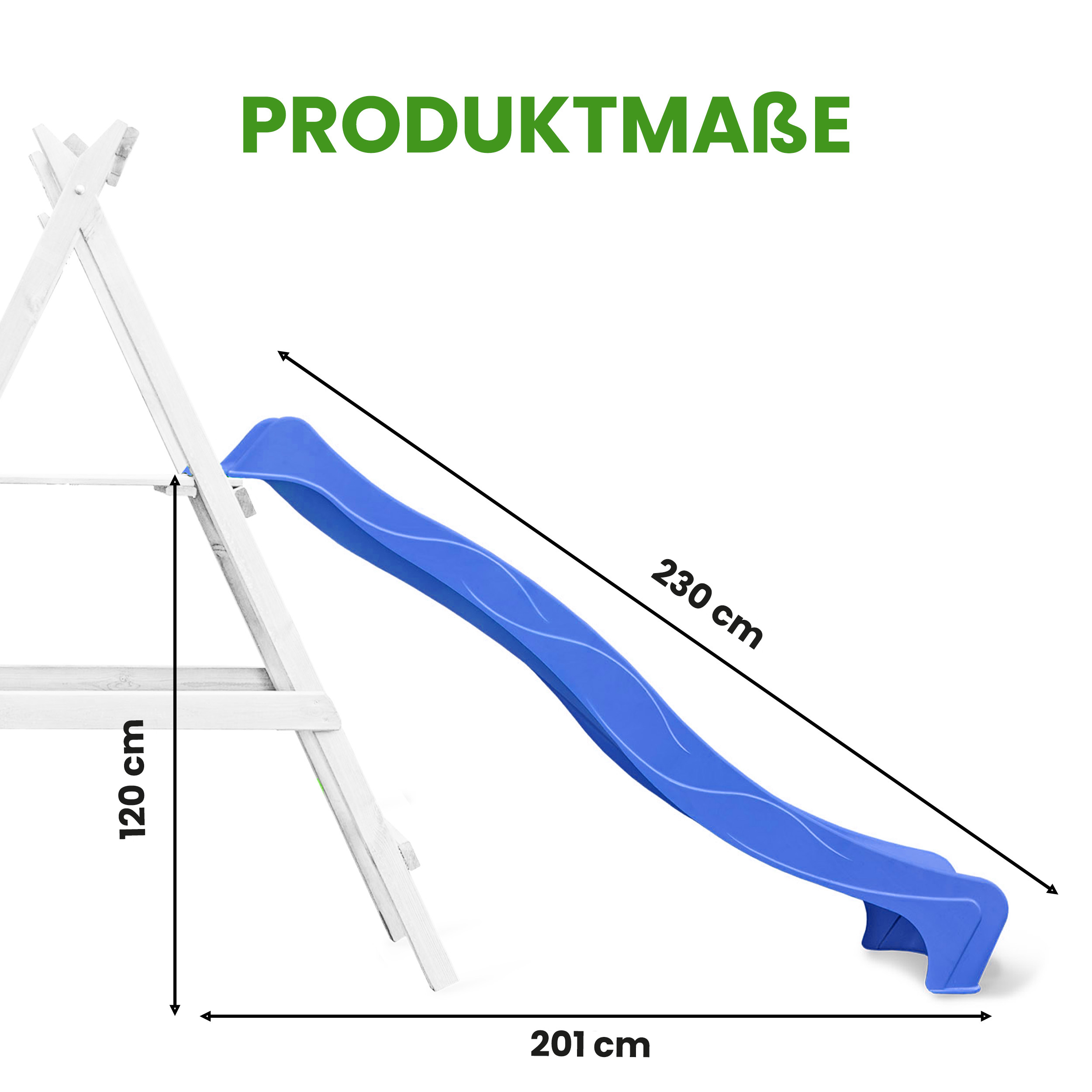 Wellenrutsche Länge 230 cm Rutsche für Podest 115-125 cm