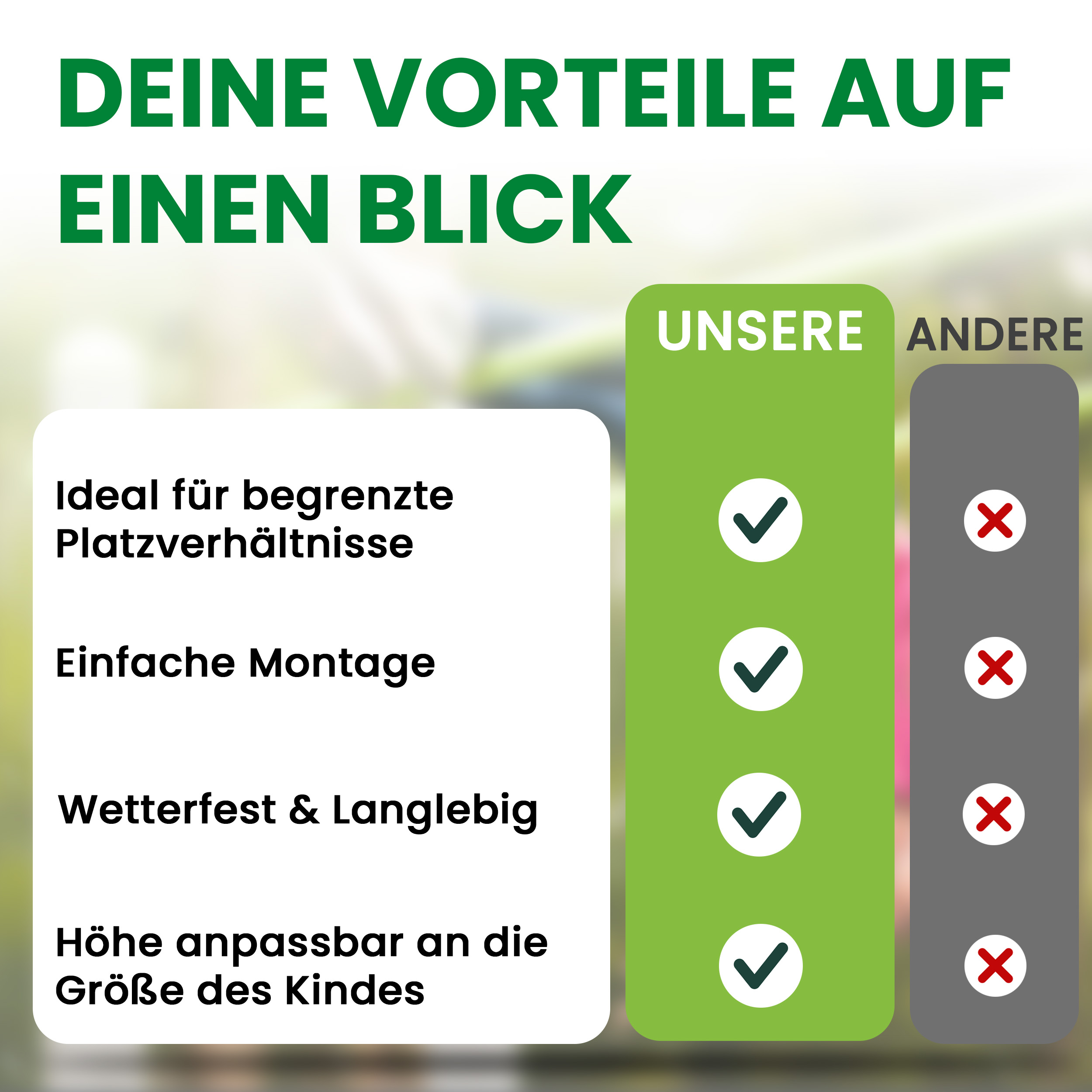 Turnreck aus Lärchenholz ⌀ 12 cm mit Edelstahl-Reckstange und Einschlaghülsen