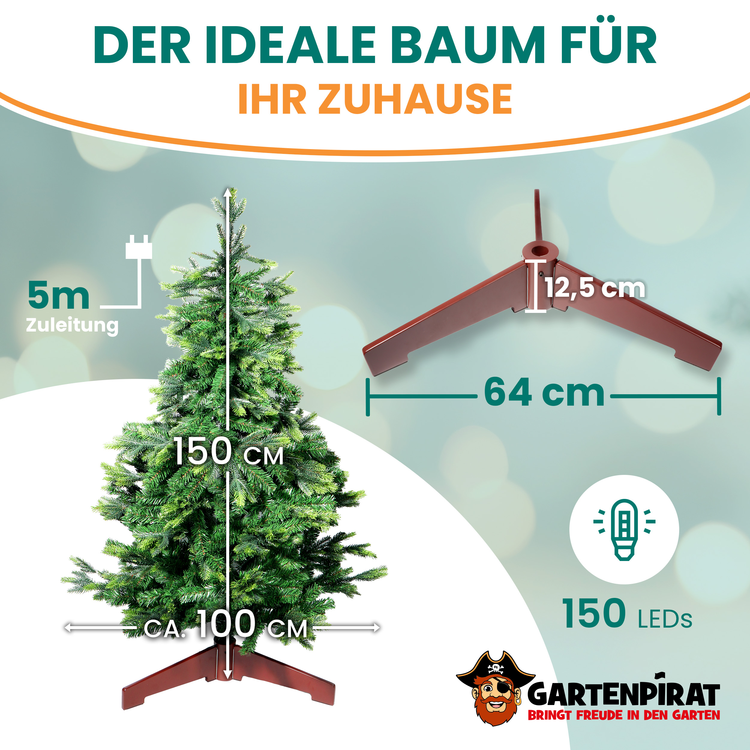 BonTree Tanne künstlicher Weihnachtsbaum mit LED Christbaum Komfort Set