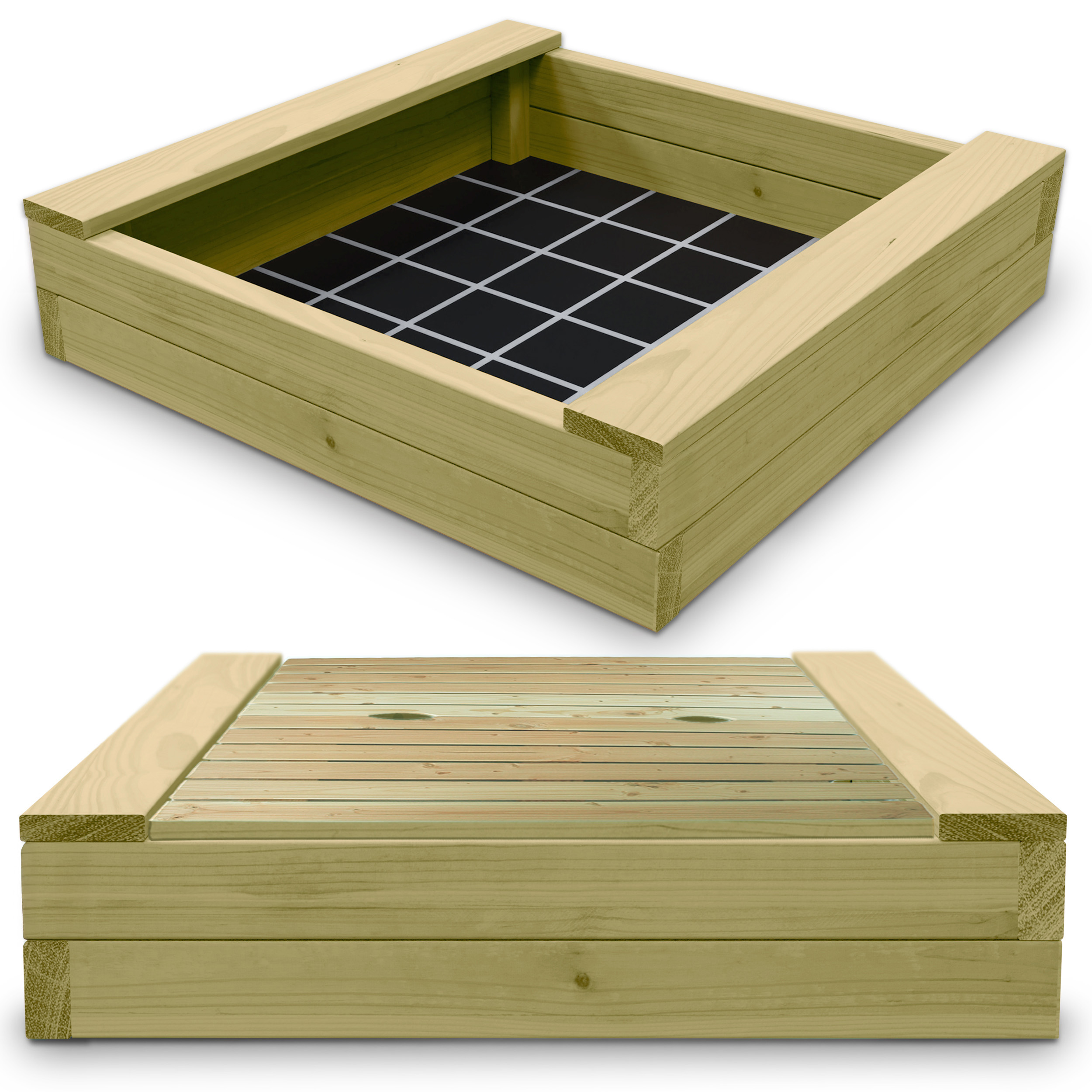 Sandkasten XXL Bär Bohlen aus Kiefernholz 60 mm imprägniert Sandkiste Buddelkiste Sandbox