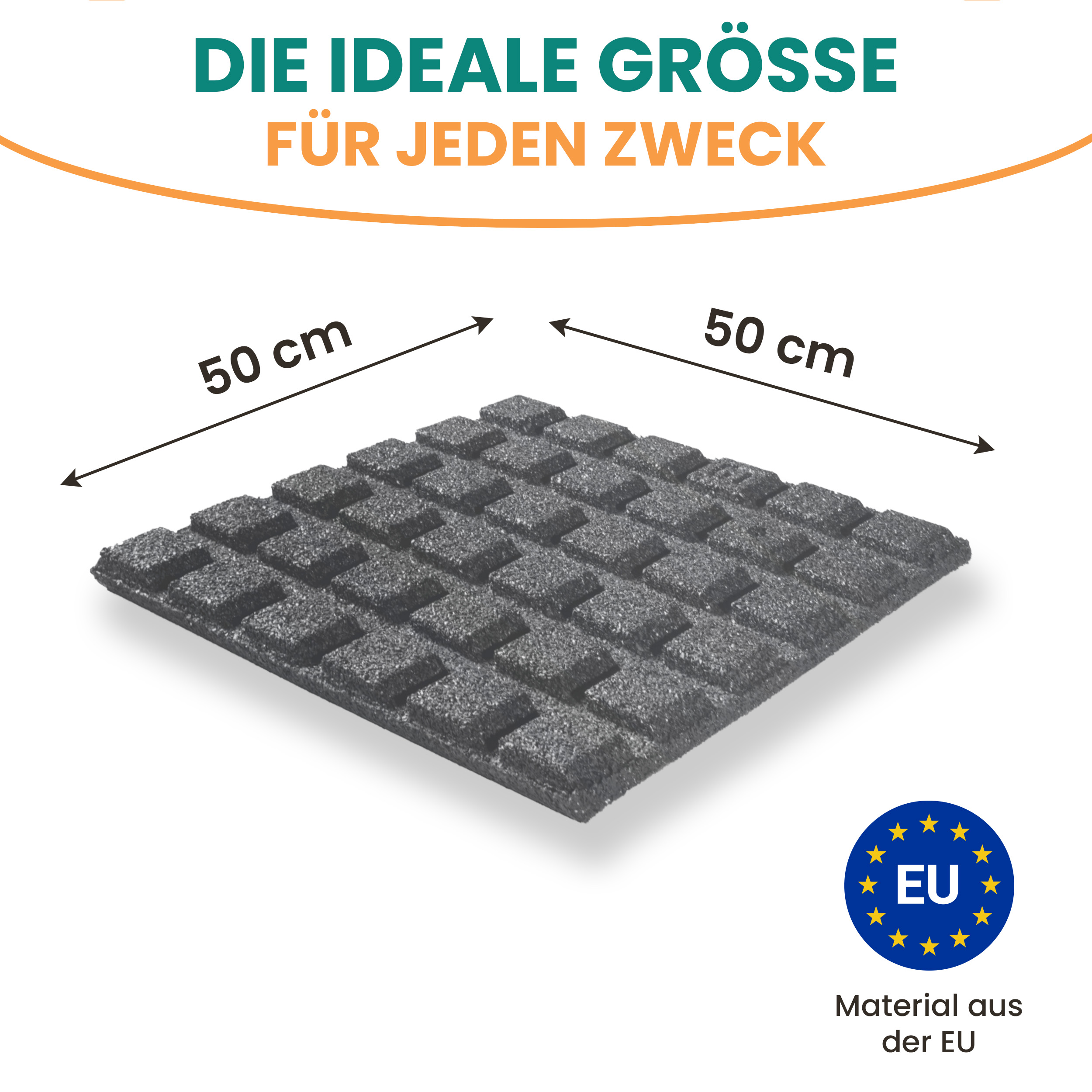 Fallschutzmatte 50x50 cm Gummimatte für Spieltürme Schaukel Rutsche Outdoor