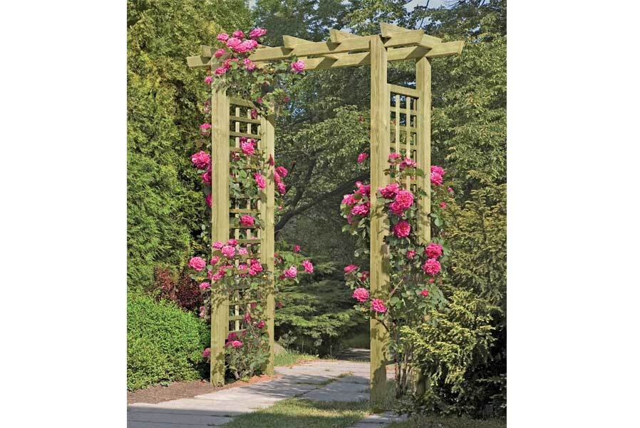 Eingangspergola 160x62x210 cm Garteneingang Holz Weinranke Rankhilfe Holzbogen Torbogen