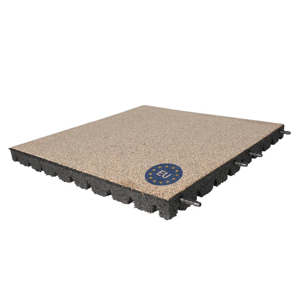 Fallschutzmatte 50x50 cm Wüstenbraun 43 mm aus Gummi für Spielgeräte