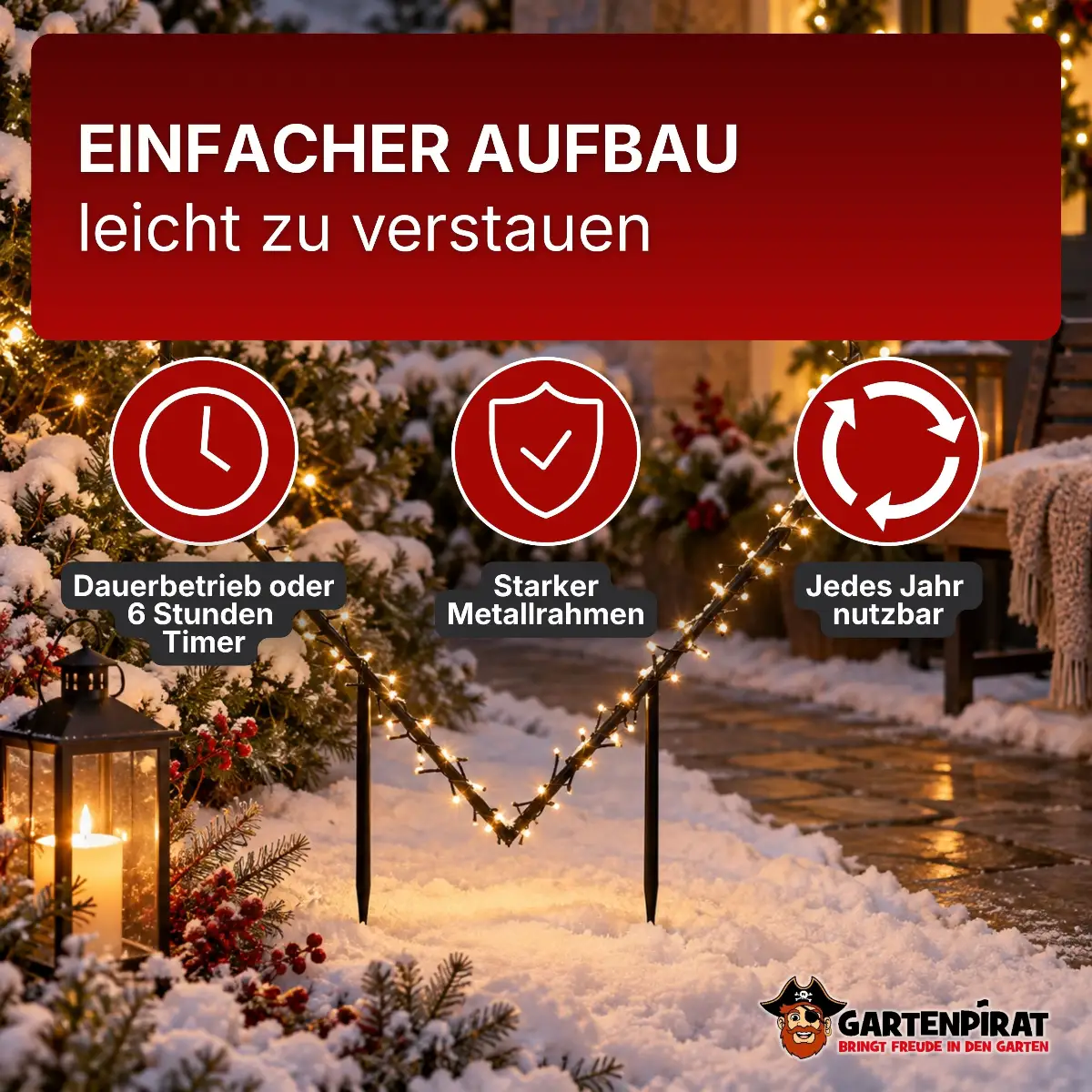 Weihnachtsdeko außen Figuren Herz Beleuchtung