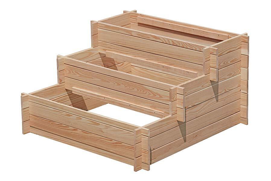 Stufenbeet aus Lärchenholz mit Pflanzkasteneinsatz Pflanzkasten Beet für den Garten