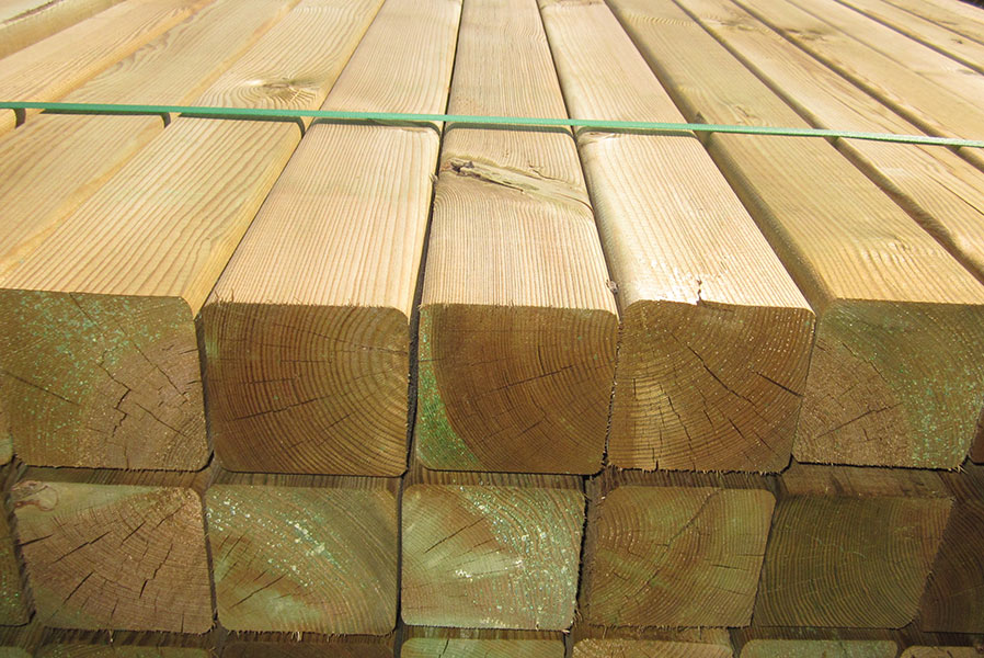  10 x Kantholz-Pfosten 9 x 9 cm Länge 210 cm