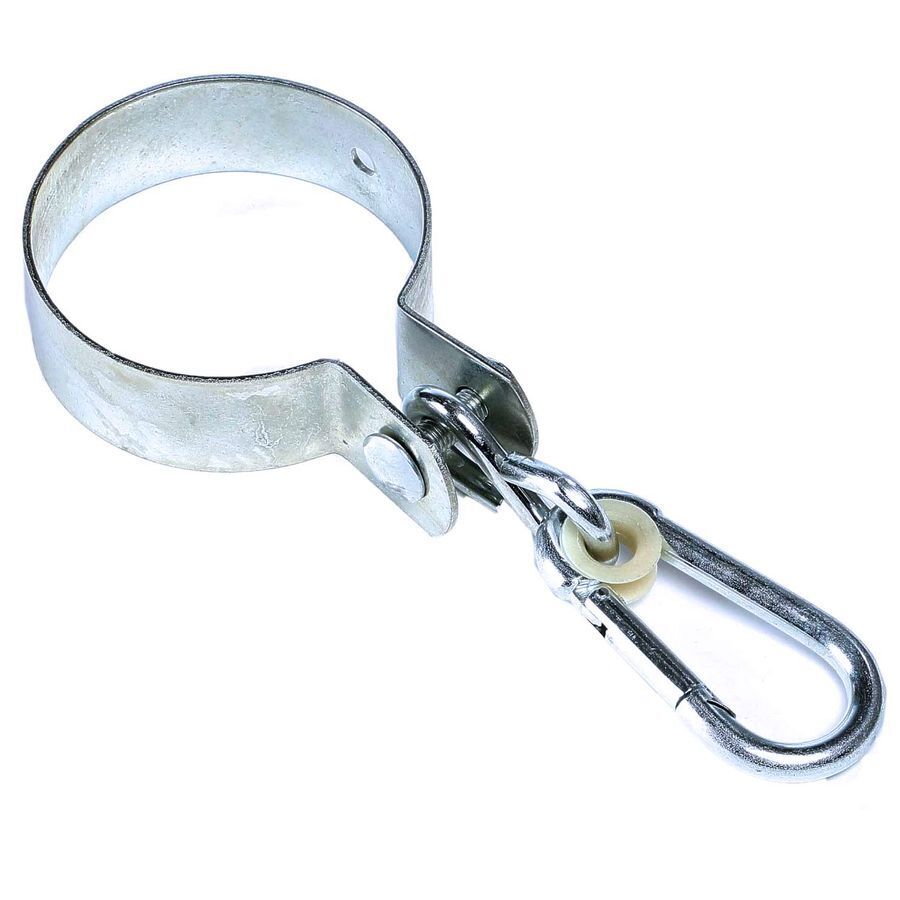Schaukelhaken für Rundholz mit Karabinerhaken Schaukelschelle rund Manschettenhaken