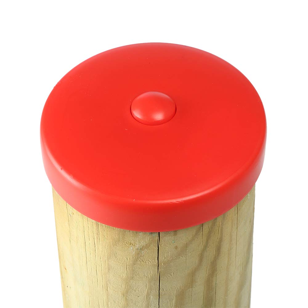 Abdeckkappe Zaunkappe rot aus Kunststoff für runde Pfosten Ø 101 mm
