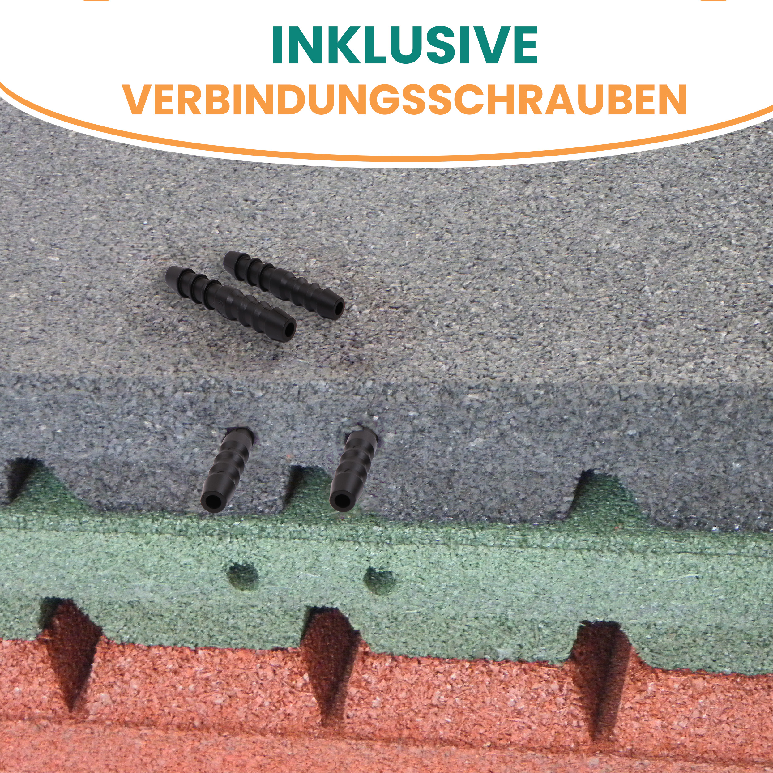 Fallschutzmatte 50x50 cm Gummimatte für Spieltürme Schaukel Rutsche Outdoor