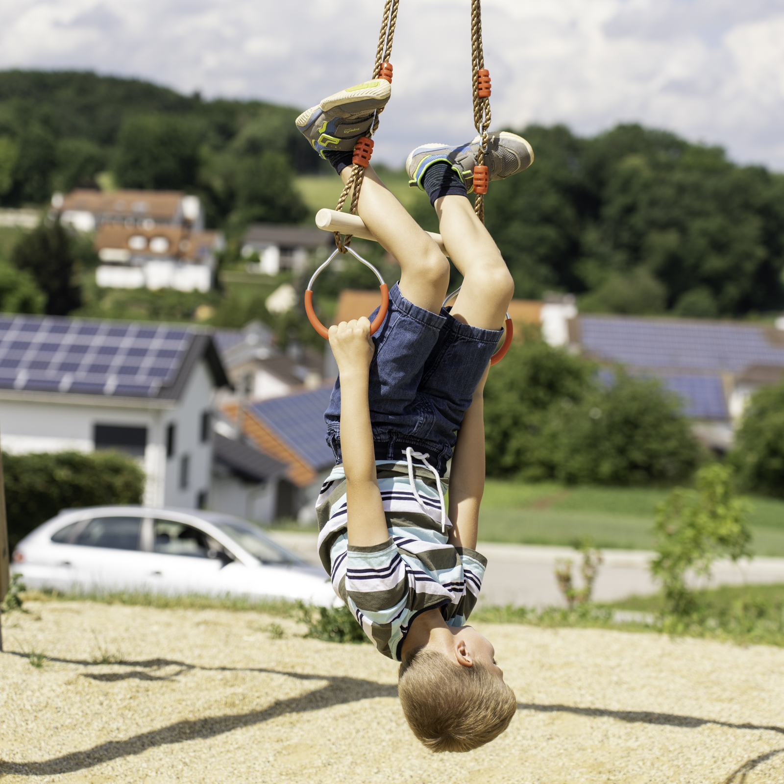 Trapezstange für Kinder Schaukelstange Reckstange aus Holz Kinder-Trapez für Schaukel