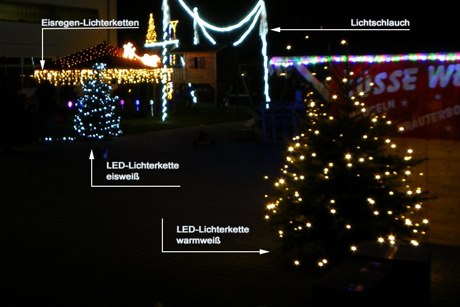 2060-bild-2tannen LED Lichterkette mit 200 LED 20m weiß für innen und außen