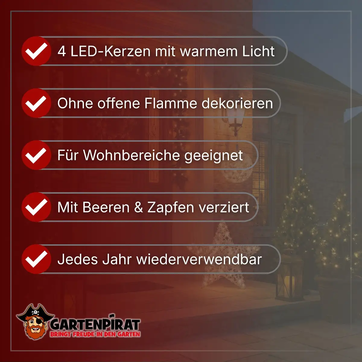 Künstlicher Adventskranz für innen