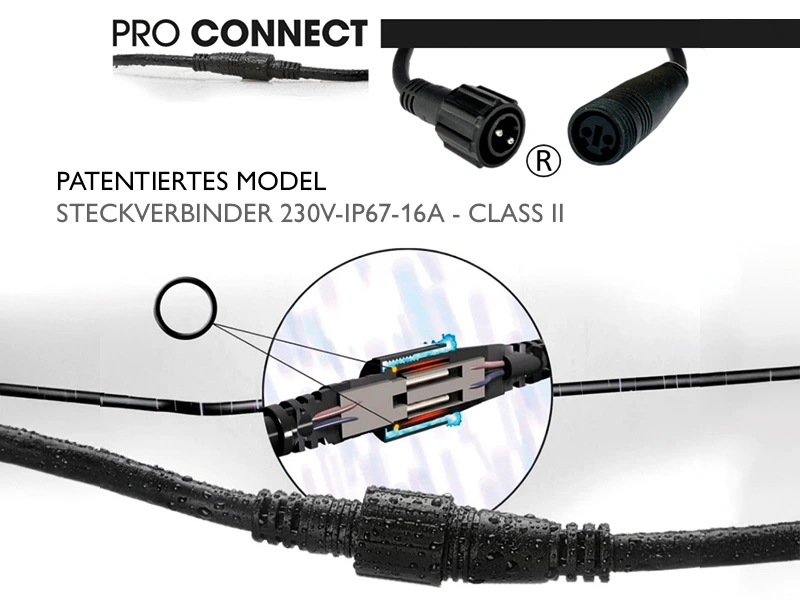 230V Verlängerungskabel für die Außenbeleuchtung PRO CONNECT
