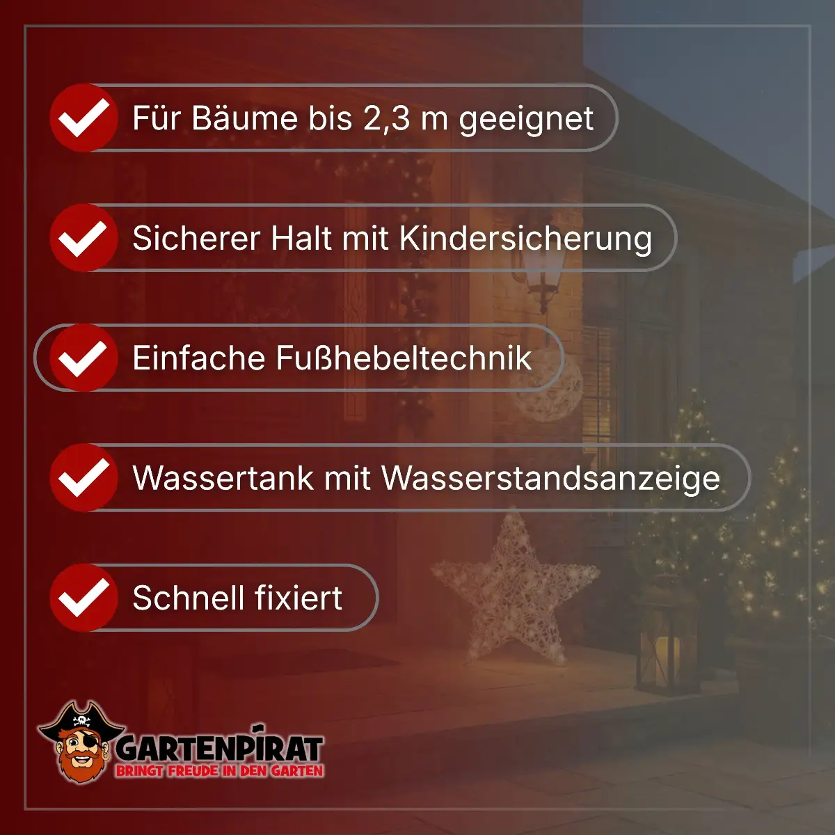Christbaumständer mit Kindersicherung