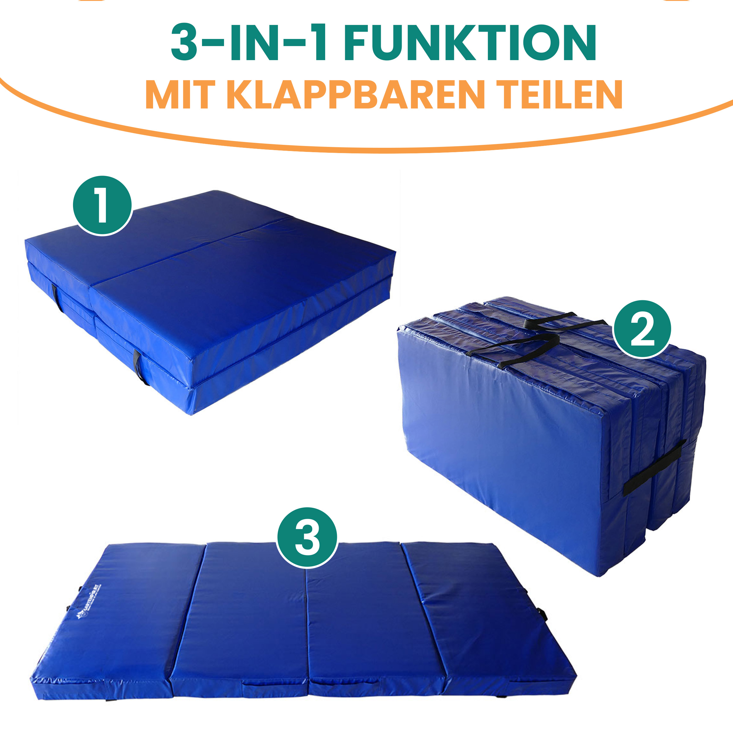 4BTtFwfCzpg82N Universal Bodenmatte 4-teilig 200x100x10 cm Bouldermatte Weichbodenmatte klappbar