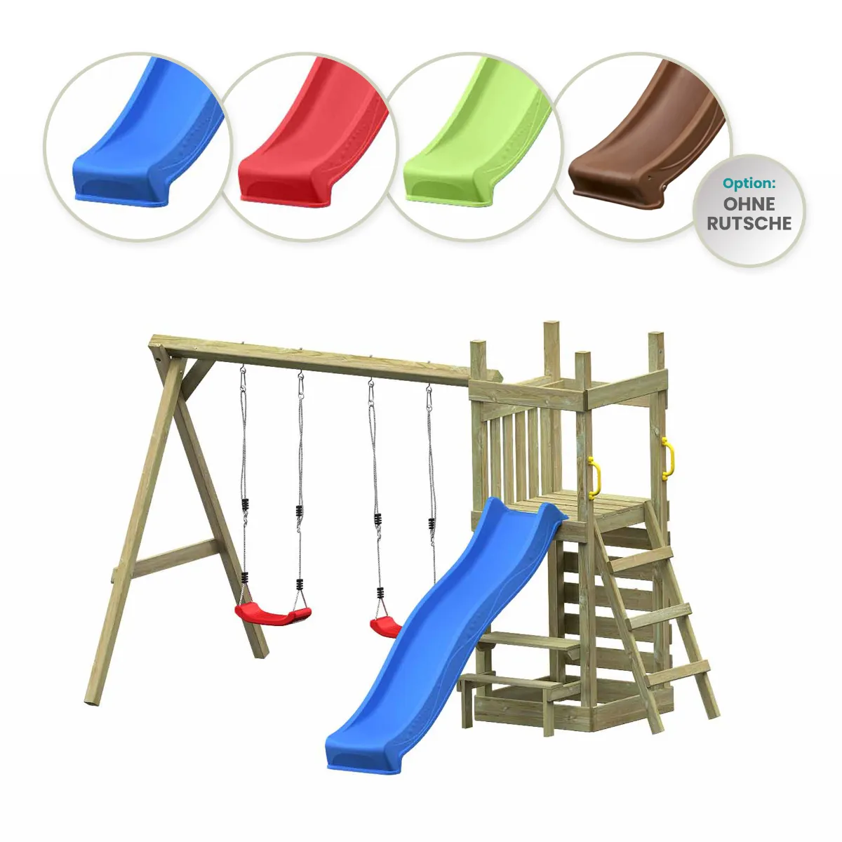 Spielturm Lilly Abenteuer mit Doppelschaukel und Kletterwand