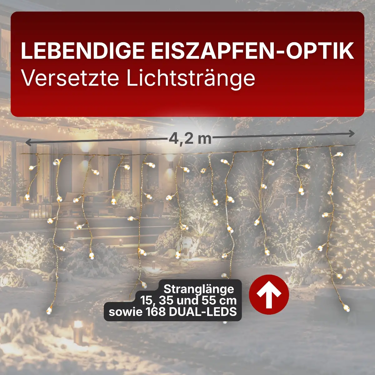 Lichterketten 4,2 m mit 168 DUAL-LEDs
