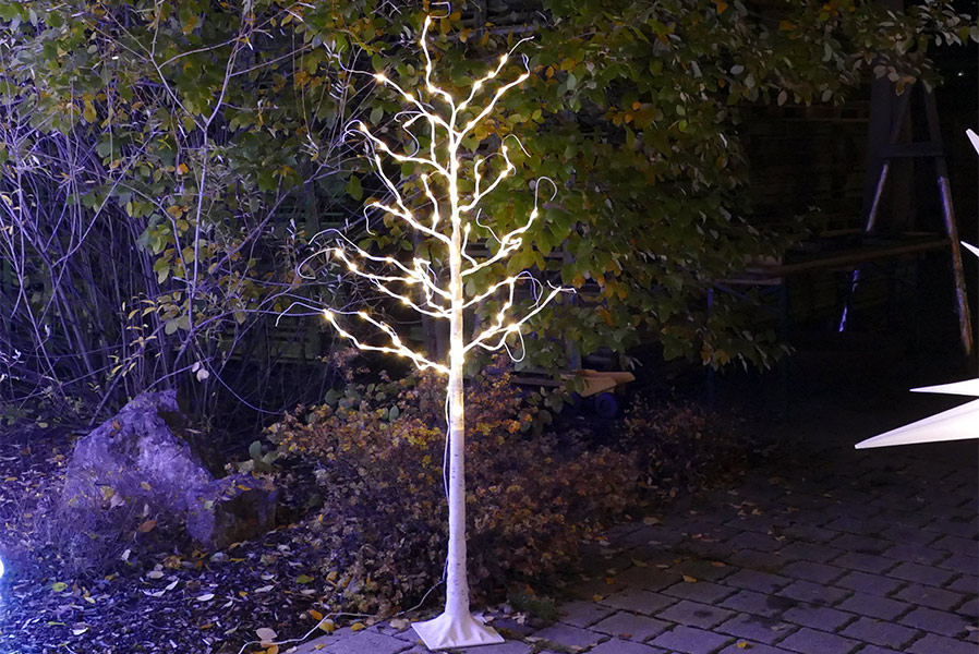 LED-Baum Birke warmweiß für außen mit Timer