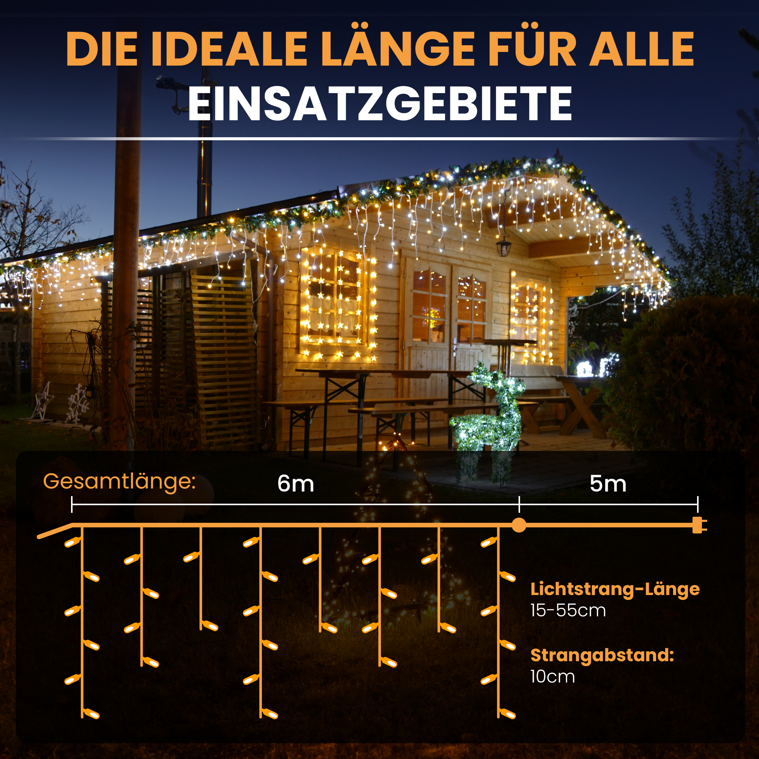LED-Eisregen-Lichterkette LED Beleuchtung Lichterkette Eisregen
