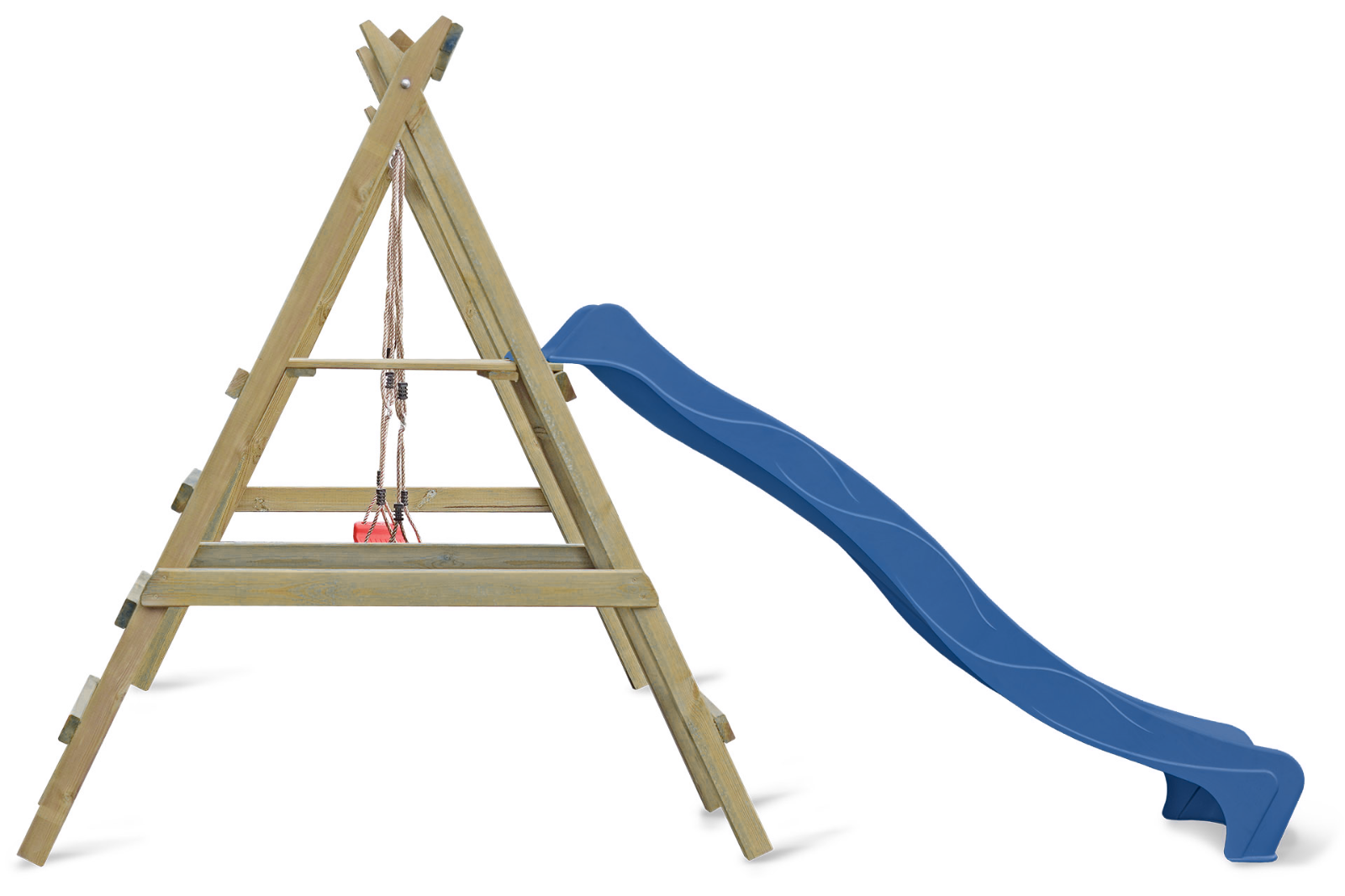 Schaukelgerüst Typ 4.2 mit Doppelschaukel und Rutsche für Kinder