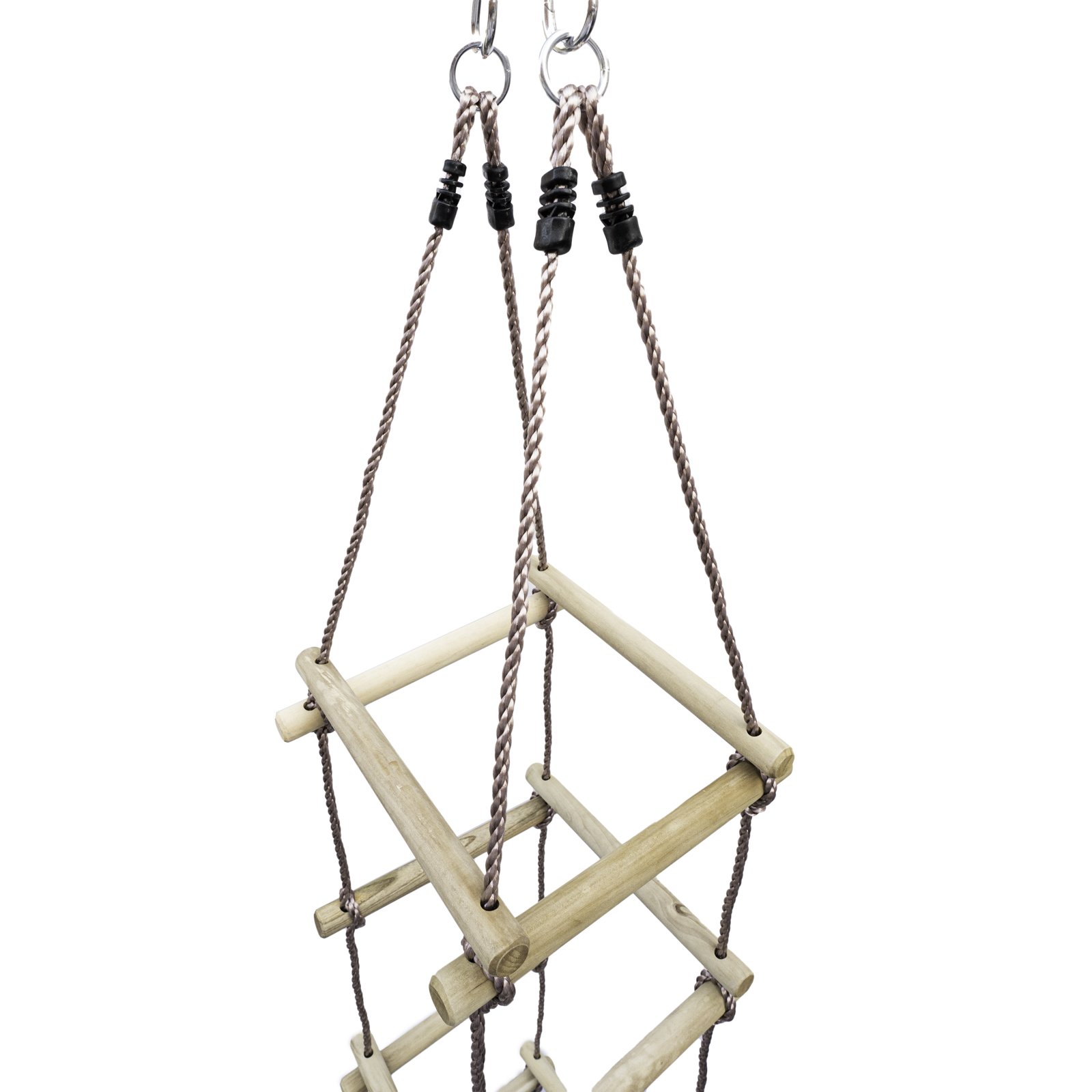 Strickleiter 2 m mit Holzsprossen 5 Ebenen für Kinder Kletterleiter für Spielturm