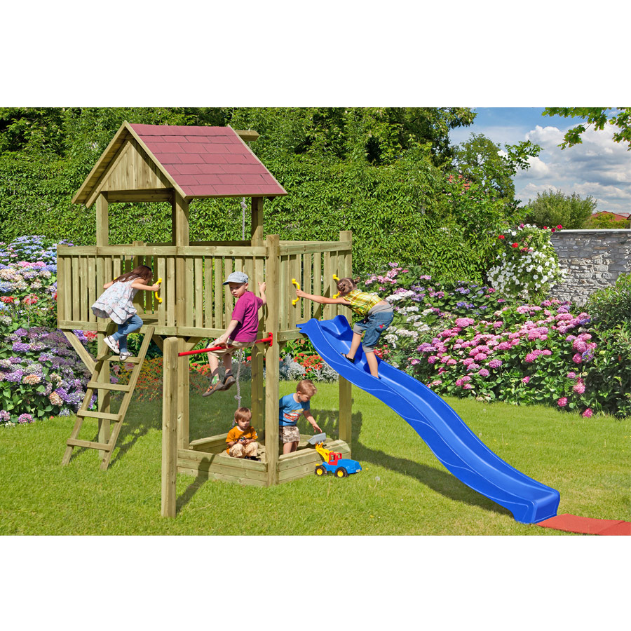 Spielturm Prinzessin mit Rutsche Turnreck und Sandkasten