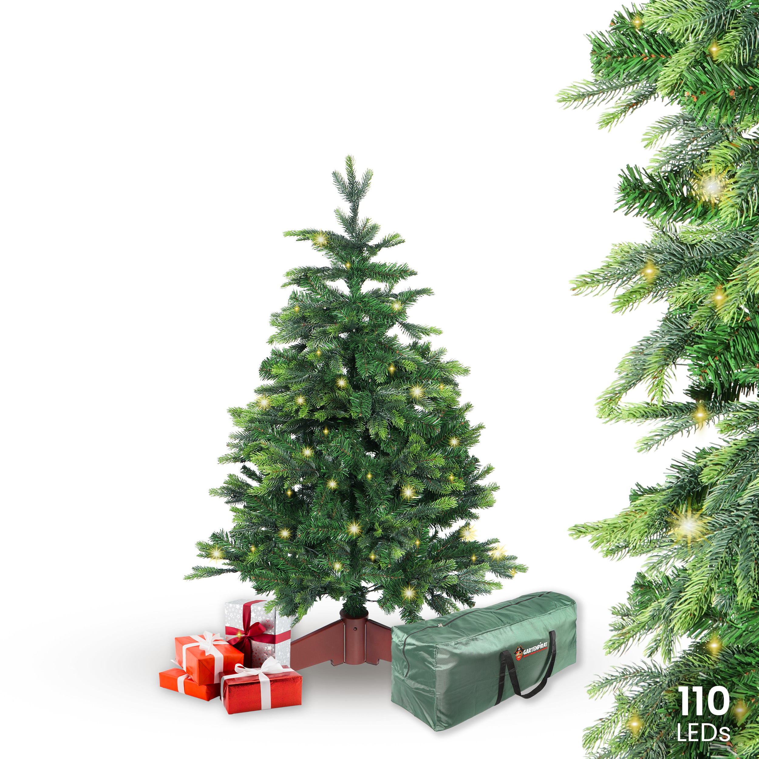 BonTree Tanne künstlicher Weihnachtsbaum mit LED Christbaum Komfort Set