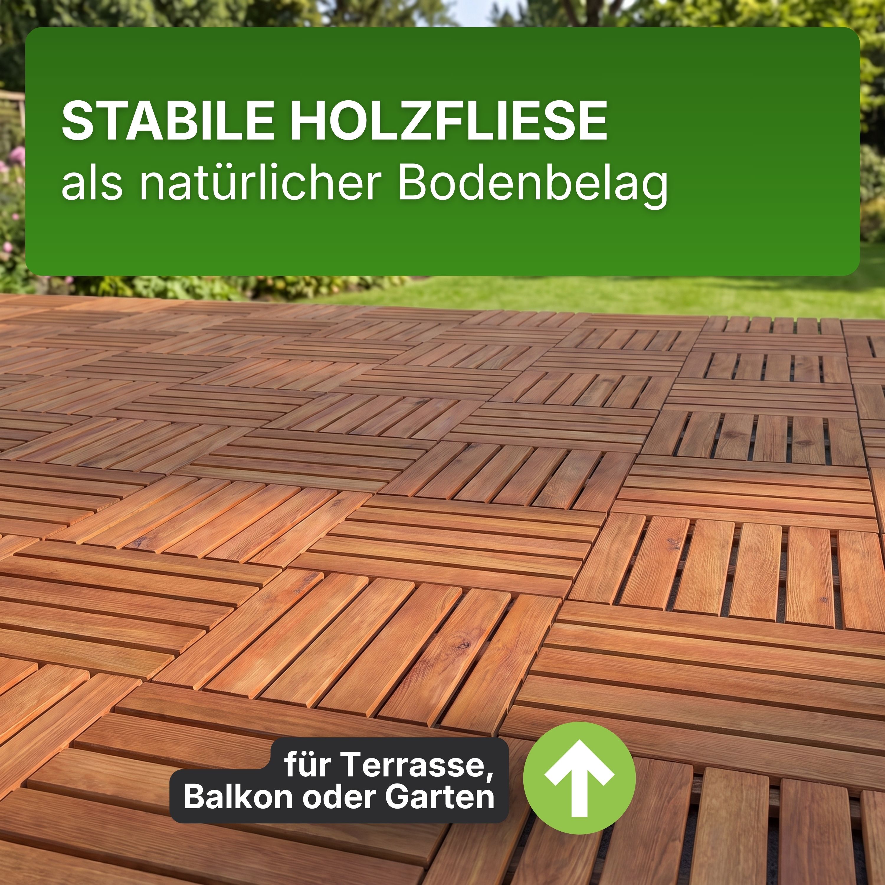 Holzfliese braun imprägniert 50x50 cm Fliese Bodenfliese Terrassenfliese