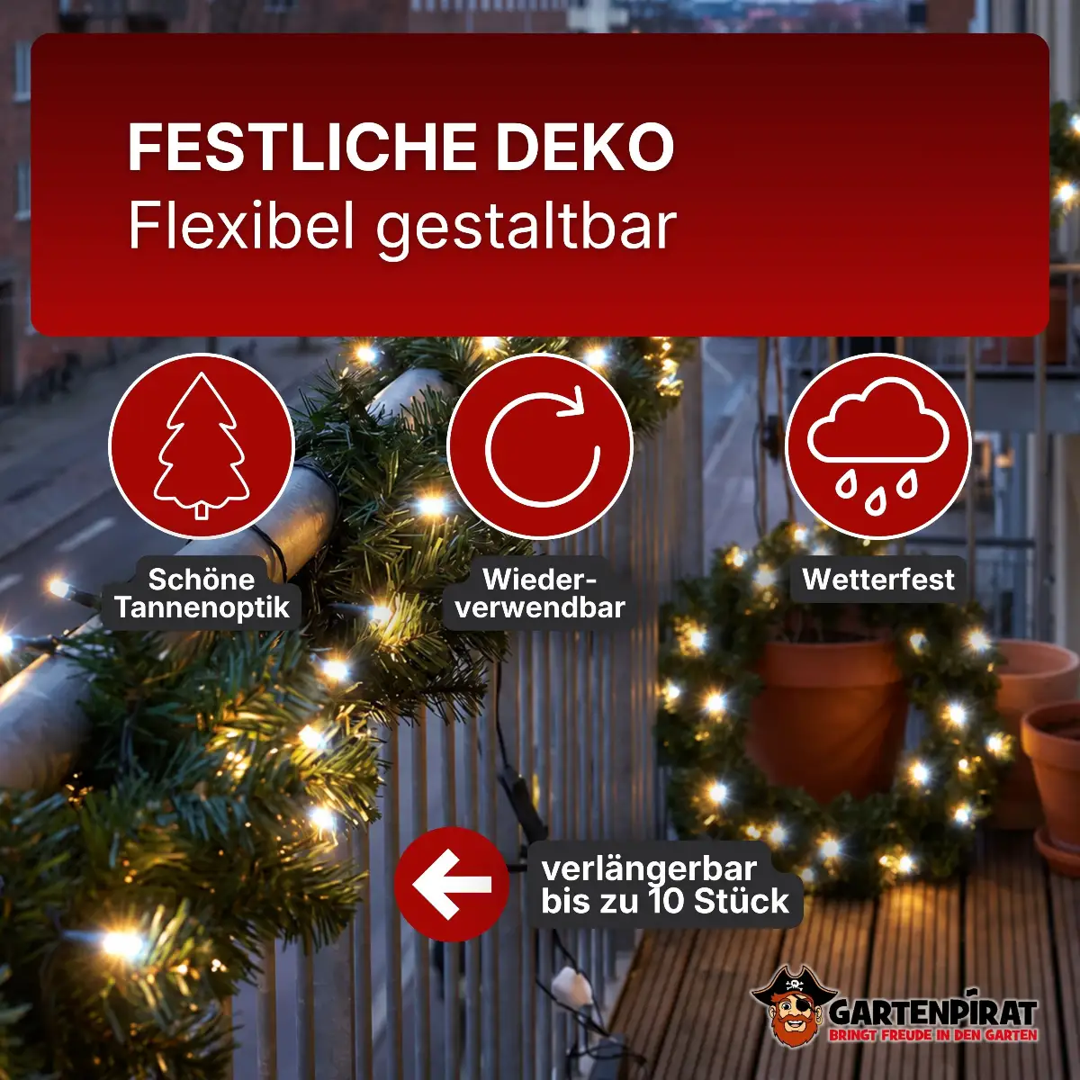 Erweiterbare Weihnachtsgirlande