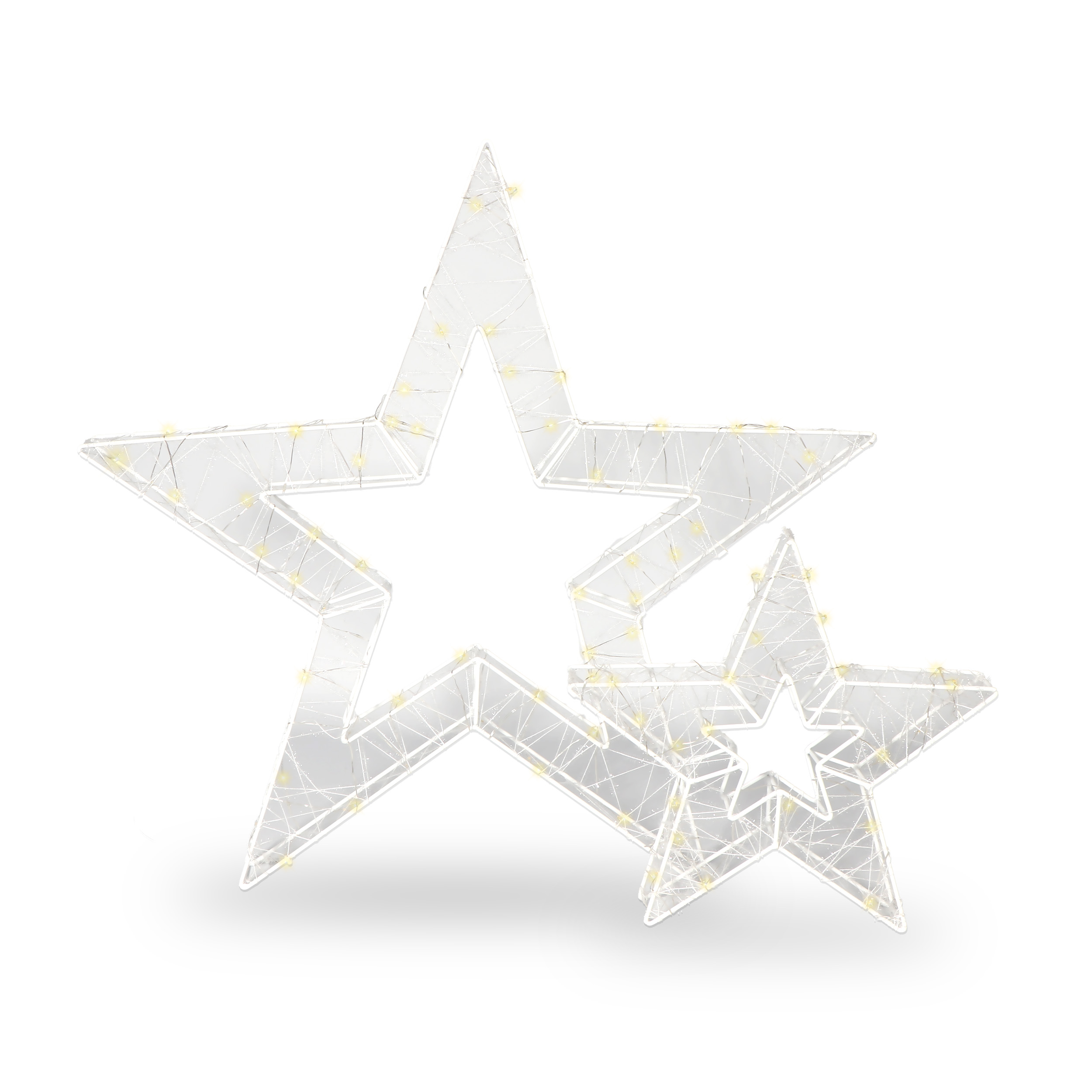 Batterie-Weihnachtssterne Set 60/30 LED warmweiß mit Timer-Funktion IP44 