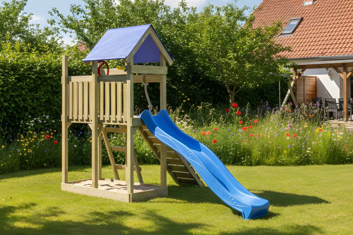 Spielturm Susi Aktiv mit Kletterrampe und Leiter