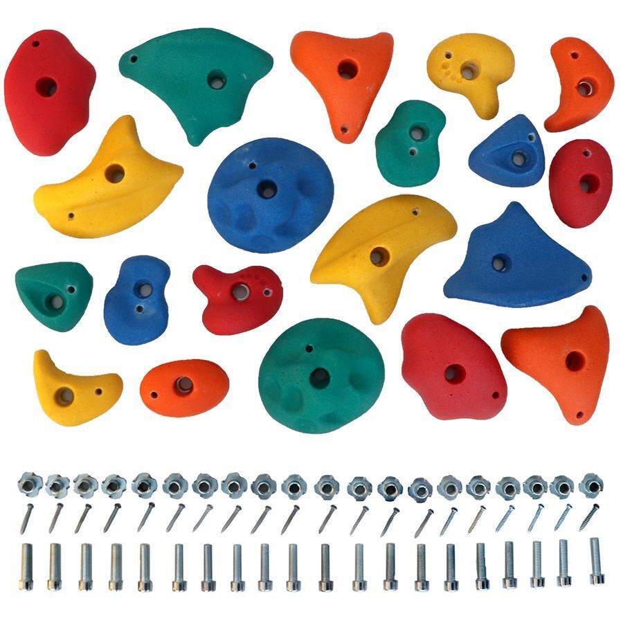 20er Set Klettersteine Mix Klettergriffe Kletterwand Zubehör für Spielturm Spielhaus