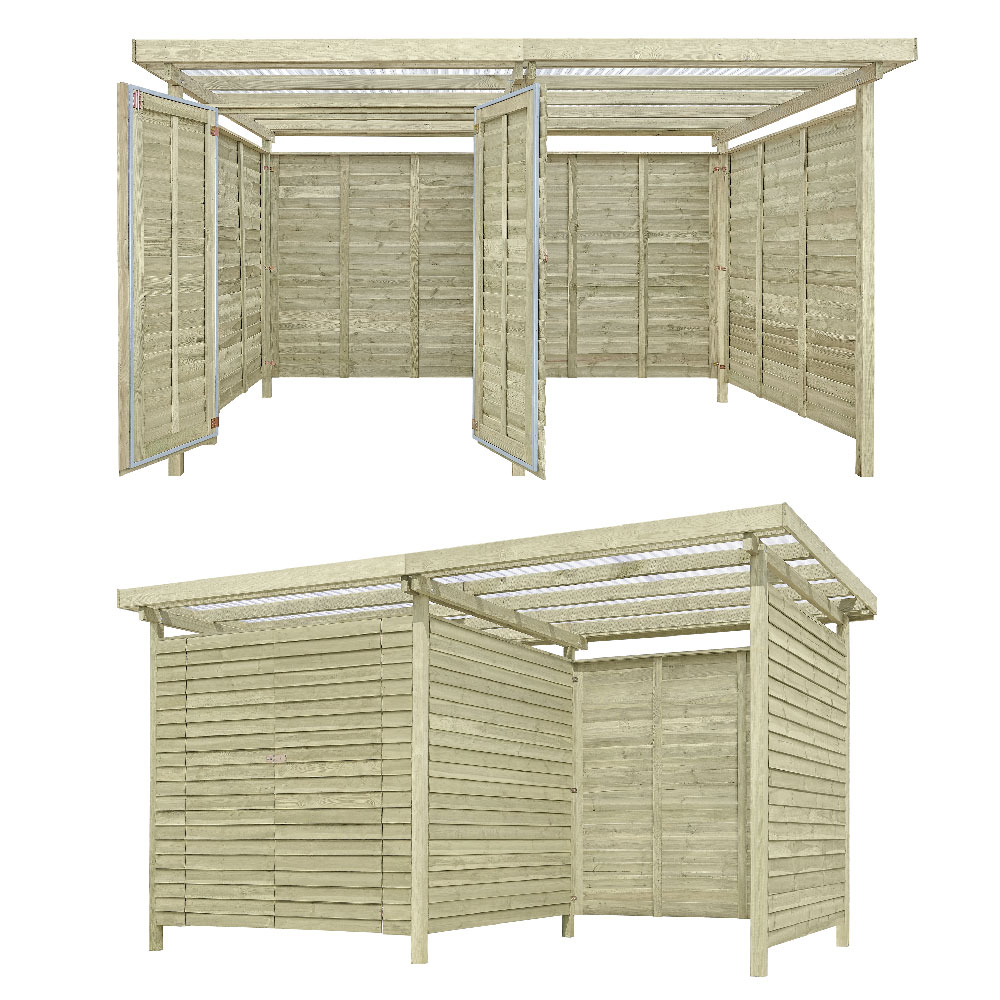 Gerätehaus Cargo Duo mit Box Kiefer KDI 408 x 254 cm