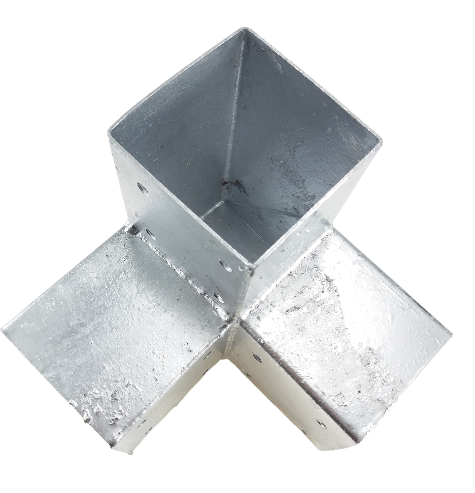 Holzverbinder Eckmodell für 3x Balken 90x90 mm VERZINKT Winkel: 90°