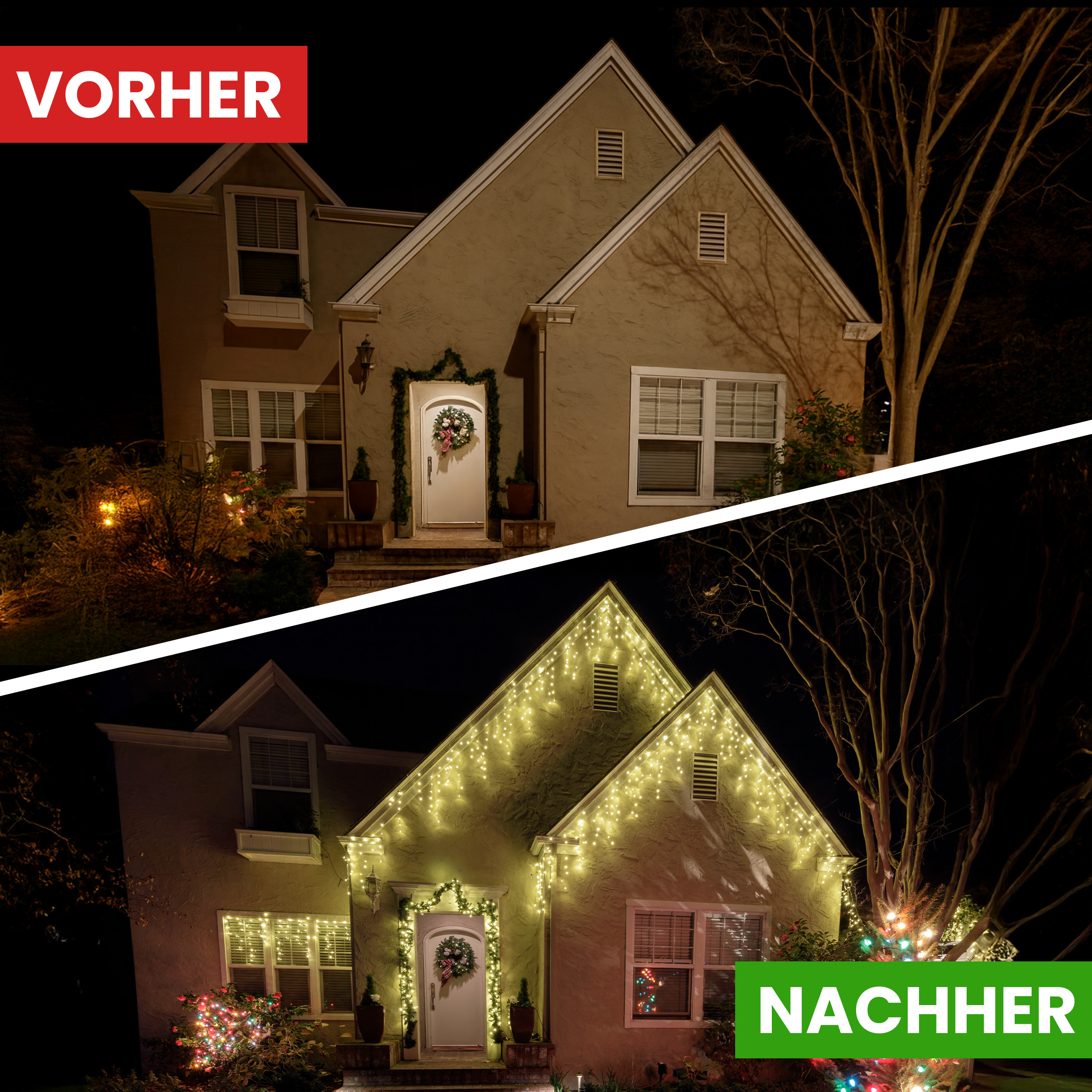 PRO CONNECT Eisregen-Lichterkette 3 m 60 LED warmweiß - IP44 für innen & außen