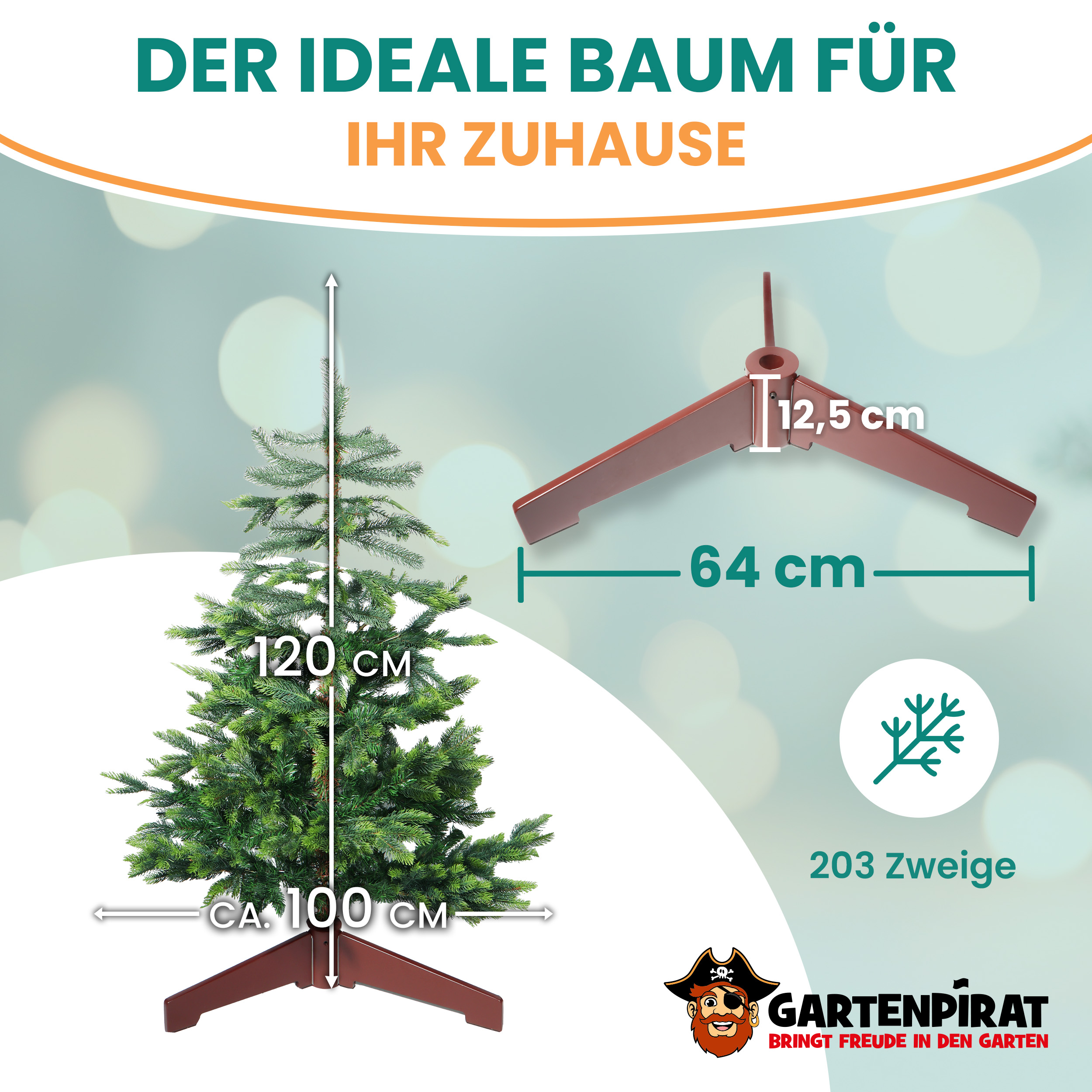 BonTree Fichte künstlicher Weihnachtsbaum ohne LED Christbaum Komfort Set
