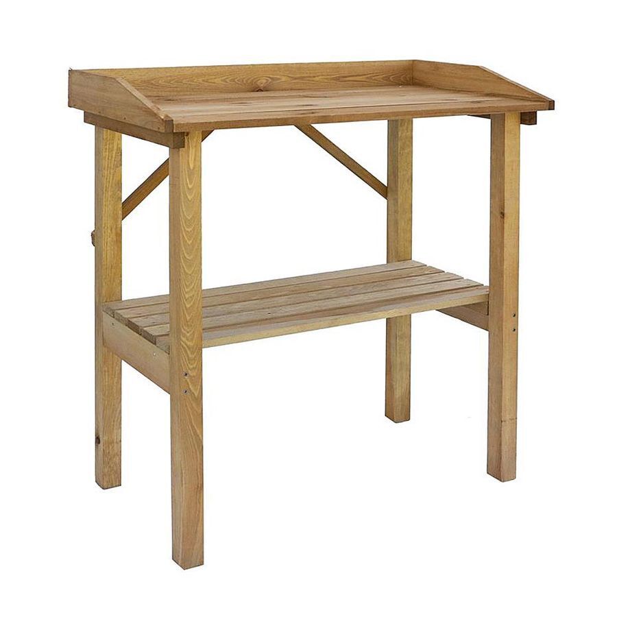 Pflanztisch aus Kiefernholz imprägniert mit Ablage 79x38x83 cm für den Garten Gärtnertisch