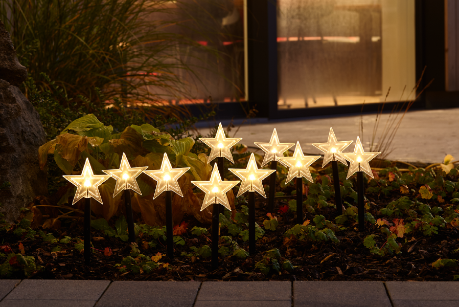 LED Leuchtstäbe 10er Set warmweiß Batteriebetrieben innen und außen