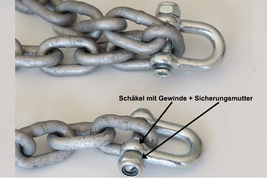 Schaukelbrett Gummi mit Kette EN 1176 öffentlich und Erwachsene