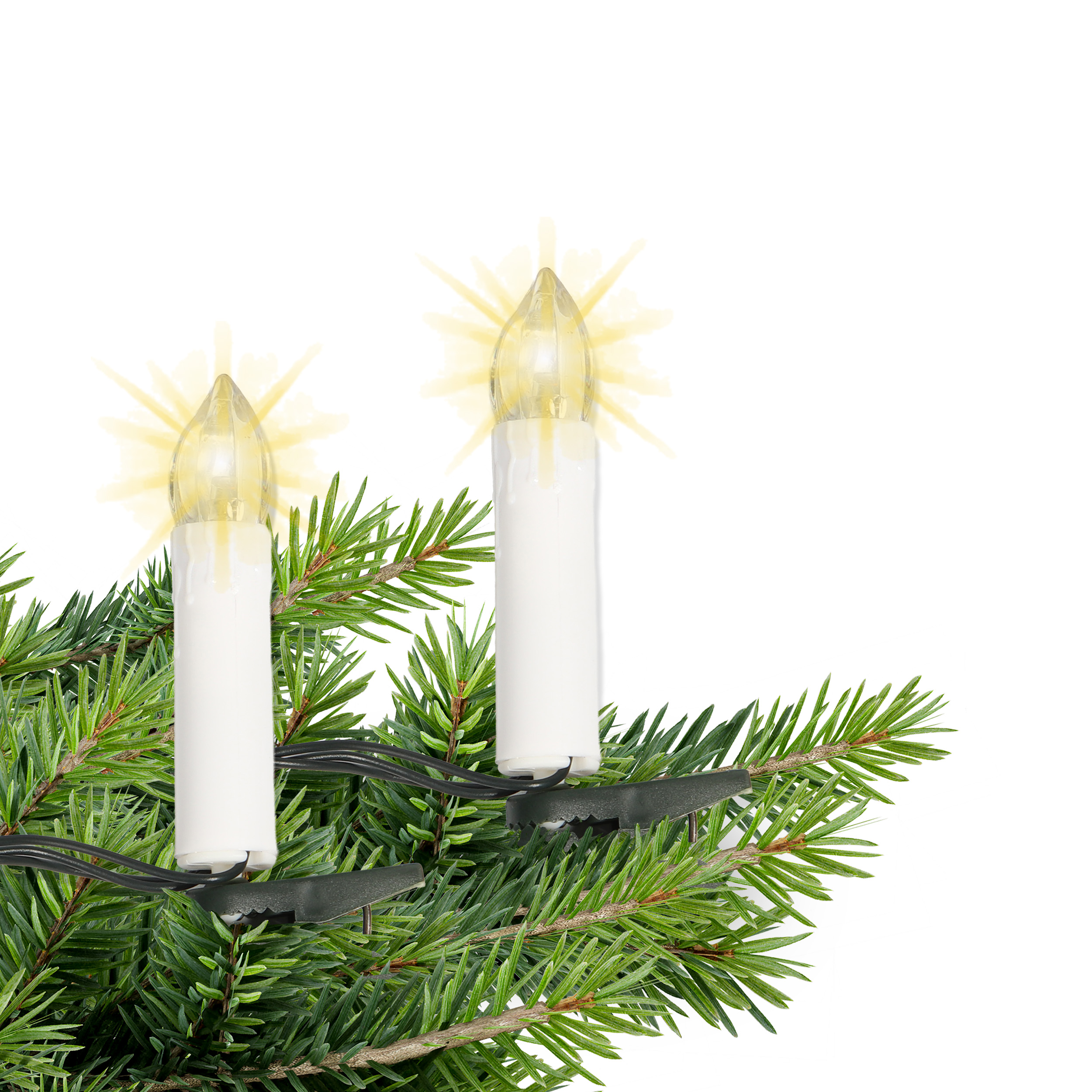 Weihnachtsbaum-Lichterkette 14,5 m 30 LED-Kerzen warmweiß mit Timer-Funktion