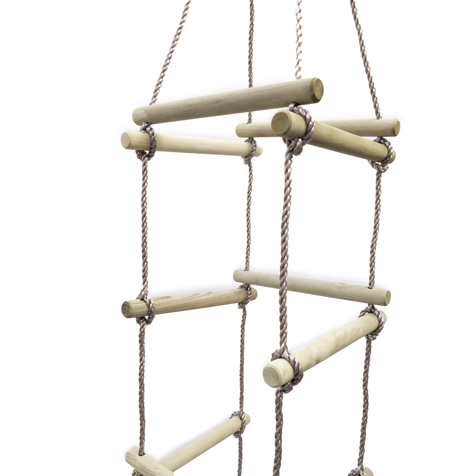 Strickleiter 2 m mit Holzsprossen 5 Ebenen für Kinder Kletterleiter für Spielturm