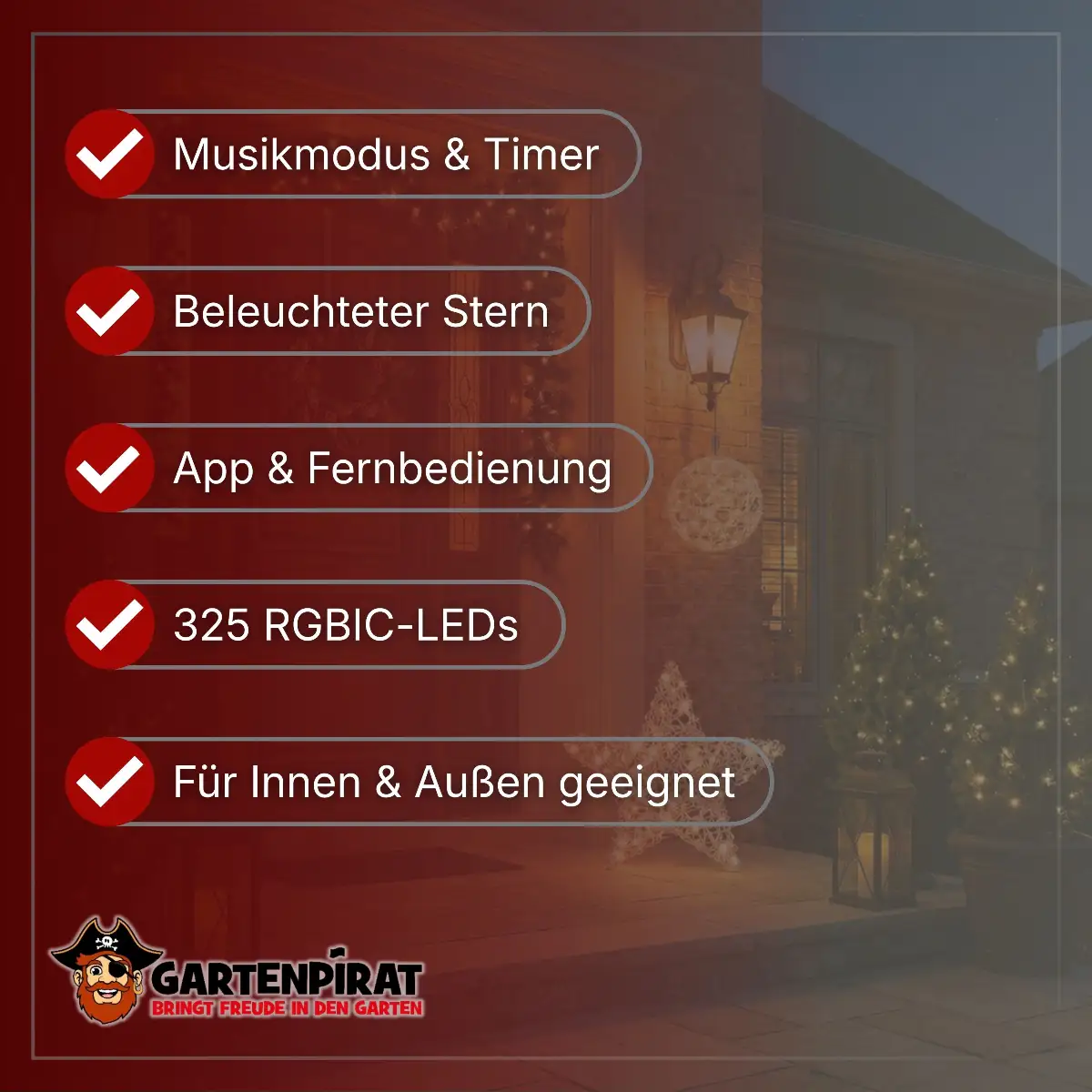 LED-Weihnachtsbaum für Innen & Außen - Garten, Terrasse & Eingangsbereich