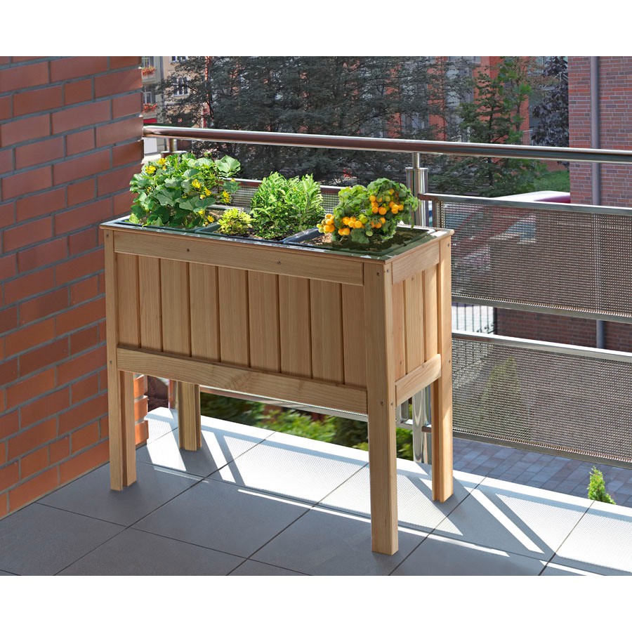 Hochbeet Kräuterbeet Lärche 100x37x80 cm mit Pflanzkasteneinsatz