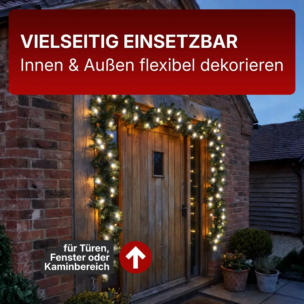 Tannengirlande für Innen & Außen an Türen, Kamine & Geländern