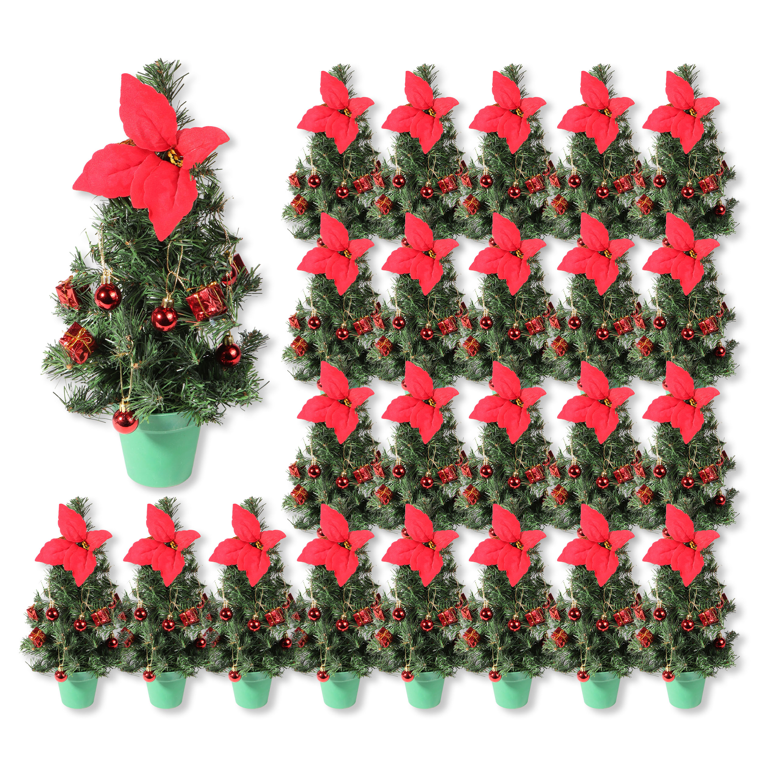 Weihnachtsbaum künstlich Mini-Weihnachtsbaum 40 cm mit roten Christbaumkugeln